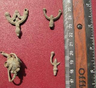 4 Authentic Ancient Uncleaned Byzantine Earrings 4330 photo
