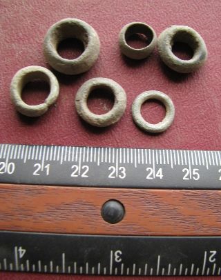 Metal Detector Found Artifacts 6 Bronze Beads 7066 photo