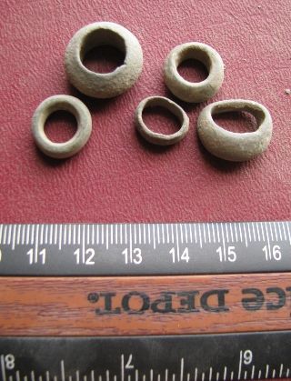 Metal Detector Found Artifacts 5 Bronze Beads 7065 photo