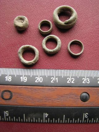 Metal Detector Found Artifacts 6 Bronze Beads 7067 photo
