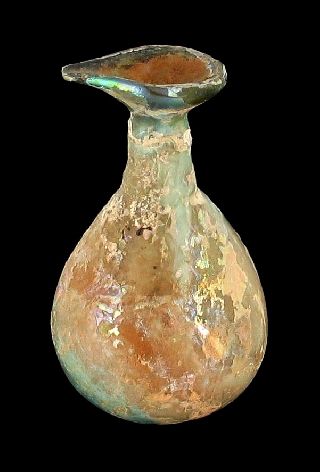 Ancient Roman Small Blown Glass Pitcher Excavation Israel Holy Land photo