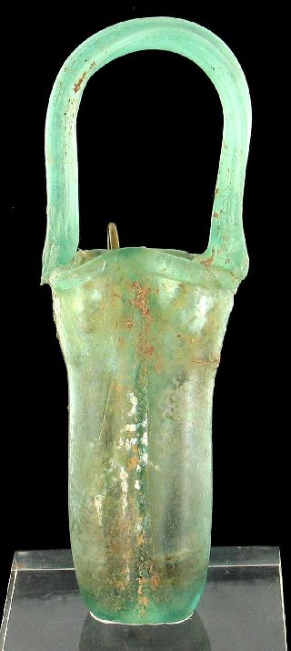 Ancient Roman Blown Glass Double Cylinder Balsamarium Vessel Israel Holy Land photo