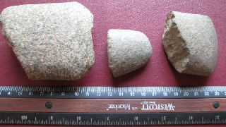 American Indian Three Celts Frags From Arkansas 7222 photo