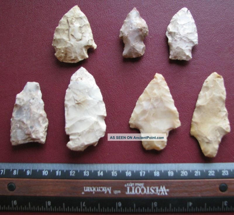 American Indian 7 Arrowheads Points From Arkansas 7233 The Americas photo