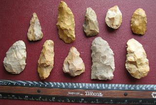 American Indian 10 Scrapers Points Knives Arkansas 7250 photo