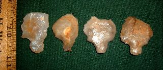 (4) Aterian (neanderthal) Early Man Points,  Ancient African Arrowheads Aaca photo