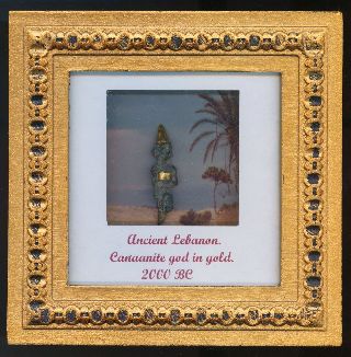 2000bc Ancient Canaanite God,  Baal,  In Gold.  Framed For Display. photo