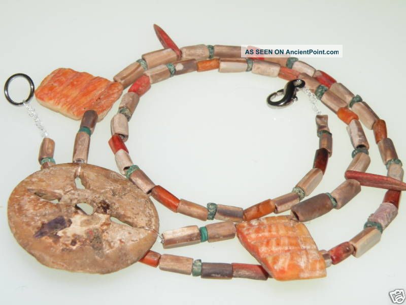 Pre Columbian Spondylus,  Shell & Turquoise Beads The Americas photo