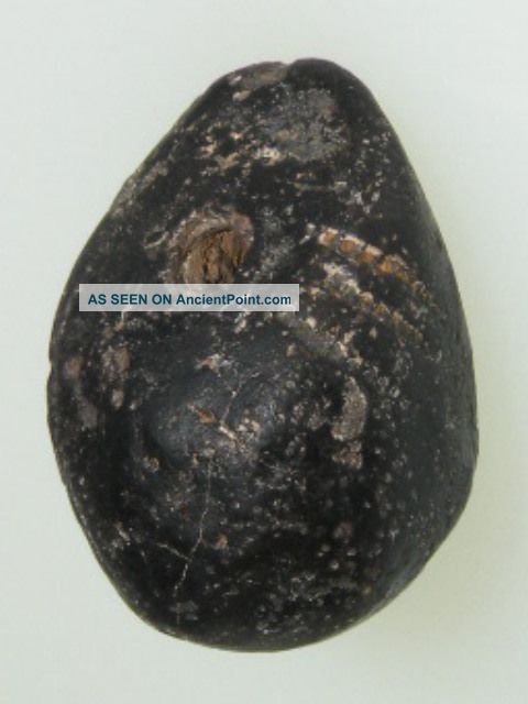 Pre Columbian Black Clay Pendant Bead The Americas photo