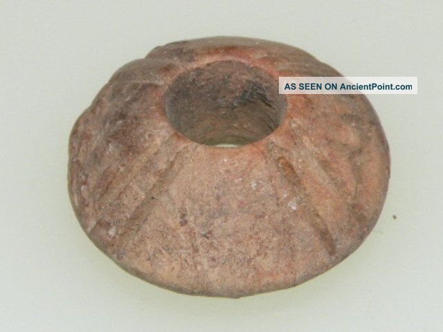 Pre Columbian Clay Spindle Whorl Bead The Americas photo