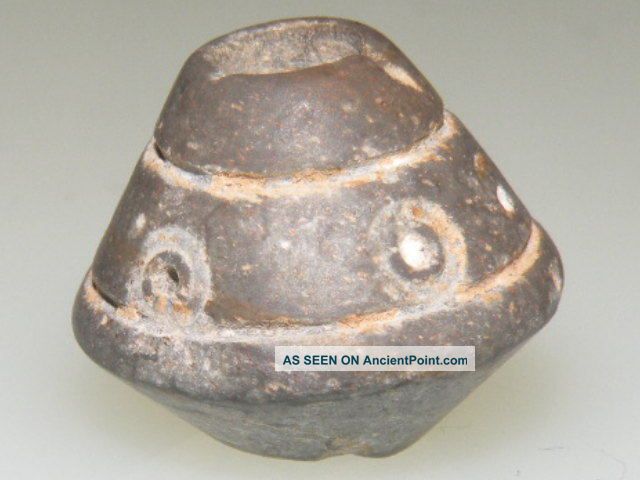 Pre Columbian Stone Spindle Whorl Bead The Americas photo