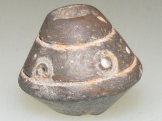 Pre Columbian Stone Spindle Whorl Bead photo