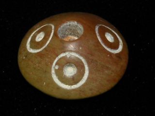 Pre Columbian Brown Stone Eye Bead photo