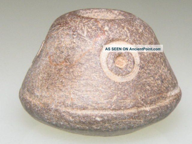 Pre Columbian Stone Or Clay Spindle Whorl Bead The Americas photo