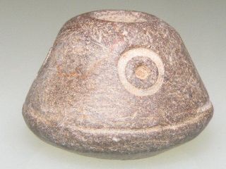 Pre Columbian Stone Or Clay Spindle Whorl Bead photo