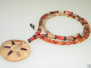 Pre Columbian Spondylus,  Shell & Grey Stones Beads photo