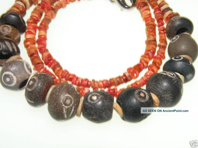 Pre Columbian Eyes Beads & Orange Spondylus Beads The Americas photo