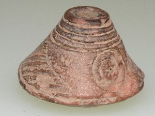 Pre Columbian Spindle Whorl Ceramic Bead photo