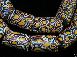 Old Millefiori Trade Beads Fat Cylinders photo