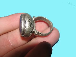 Vintage Islamic Silver Ring Intaglio Stone photo