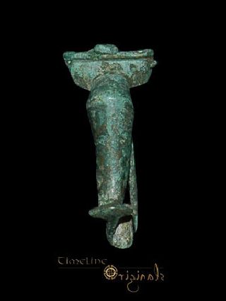 Ancient Roman Decorated Bronze Knee Brooch Jewellery 018855 photo