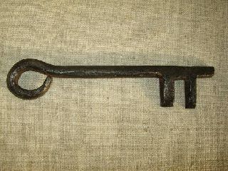 Antique Iron Barn Key Dated 18th Century. photo