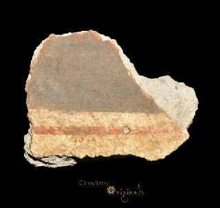 Ancient Roman Polychrome Painted Plaster Fresco Fragment 016431c photo