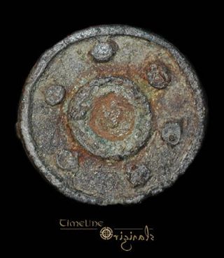 Ancient Roman Circular Enamelled Plate Brooch 017063 photo
