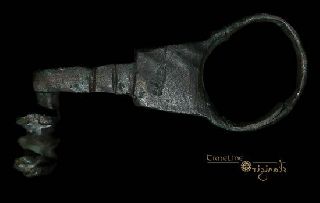 Ancient Roman Bronze Tumbler Lock Key 018448 photo