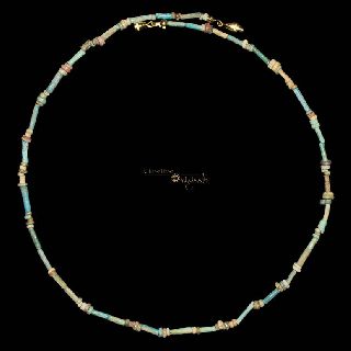 Ancient Egyptian Glazed Faience Mummy Bead Necklace Jewellery 021547 photo
