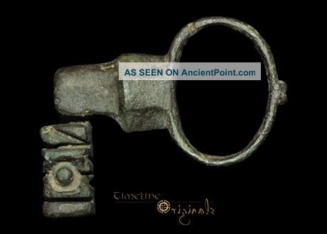 Ancient Roman Tumbler Lock Key Ring 022194 Roman photo