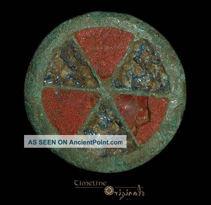Ancient Roman Enamelled Disc Stud Military 019014 Roman photo