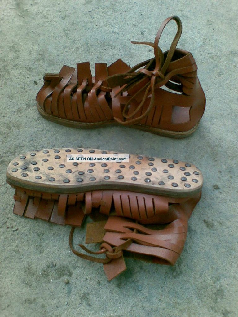 Roman Armor Sandal Natural Leather Roman Shoes For Armor Leg Protection Use Prop Roman photo