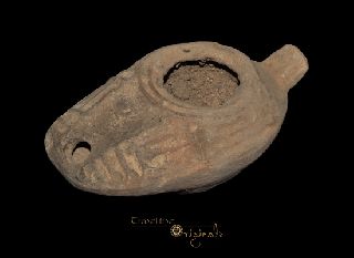 Roman Period Ancient Holy Land Terracotta Oil Lamp 021658 photo