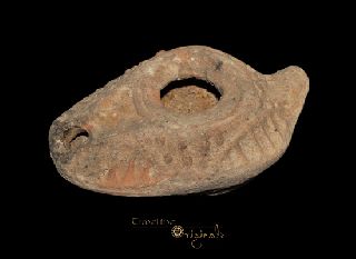 Roman Period Ancient Holy Land Terracotta Oil Lamp 021659 photo