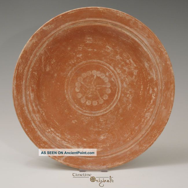 Large Ancient Roman Decorated Ceramic Red Ware Platter Plate Bowl 023416 Roman photo