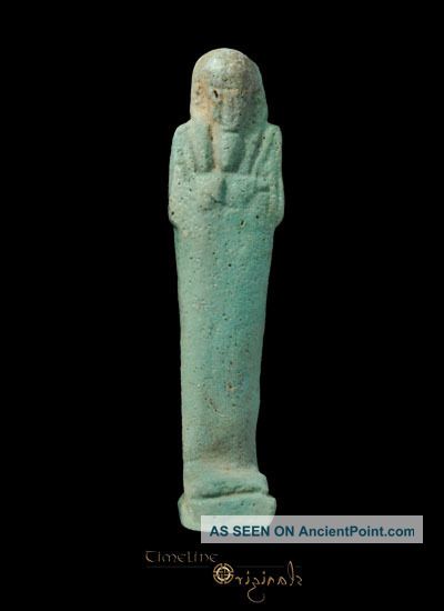 Ancient Egyptian Saite Period Glazed Faience Shabti Ushabti 023684 Egyptian photo