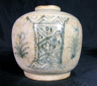 Ancient Vietnamese Glazed Ceramic Medicine Pot C.  1500 A.  D. photo