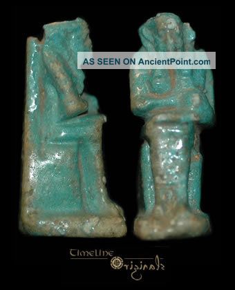 Ancient Egyptian Isis - Horus Faience Amulet 017502 Egyptian photo