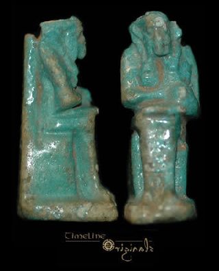 Ancient Egyptian Isis - Horus Faience Amulet 017502 photo
