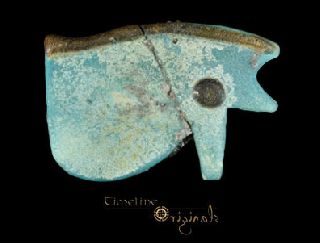 Large Ancient Egyptian Wedjat Eye Glazed Faience Amulet Horus Udjat 024525 photo