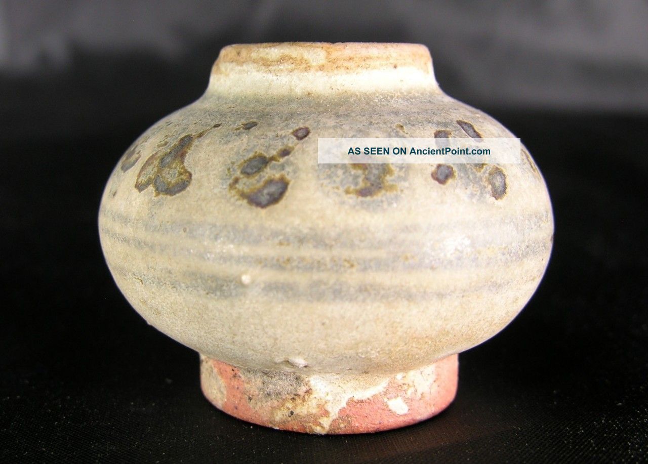 Ancient Thai Sawankhalok Glazed Miniature Pot C.  1400 A.  D. ,  Vgc Other photo