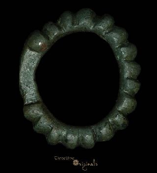 Celtic Iron Age Ribbed Bronze Terret Ring Horse 016568 photo