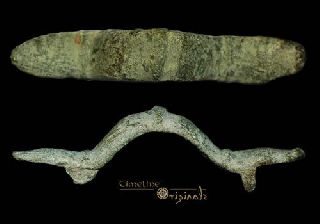 Anglo - Saxon Ribbed Bronze Caterpillar Brooch 010042 photo