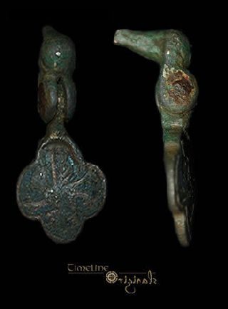 Medieval Type V Bronze Horse Harness Pendant 015220 photo