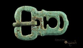 Ancient Byzantine Openwork Keyhole Bronze Plate Buckle 022453 photo