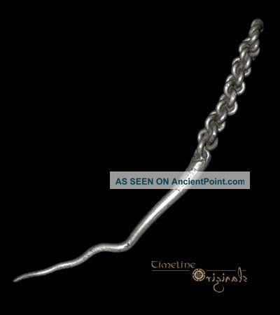 Very Rare Medieval Bodkin Ring Chain Dress Pin 018561 British photo