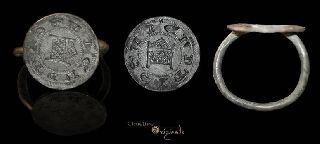 Medieval Tower Seal Matrix Finger Ring 019852 photo