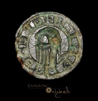Medieval Bronze Heraldic Eagle Disc Seal Matrix 023352 photo
