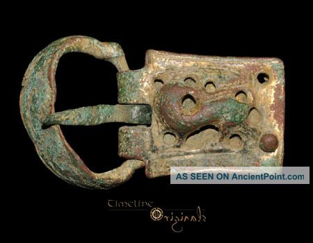 Medieval Zoomorphic Lion Openwork Bronze Buckle Animal 024089 British photo